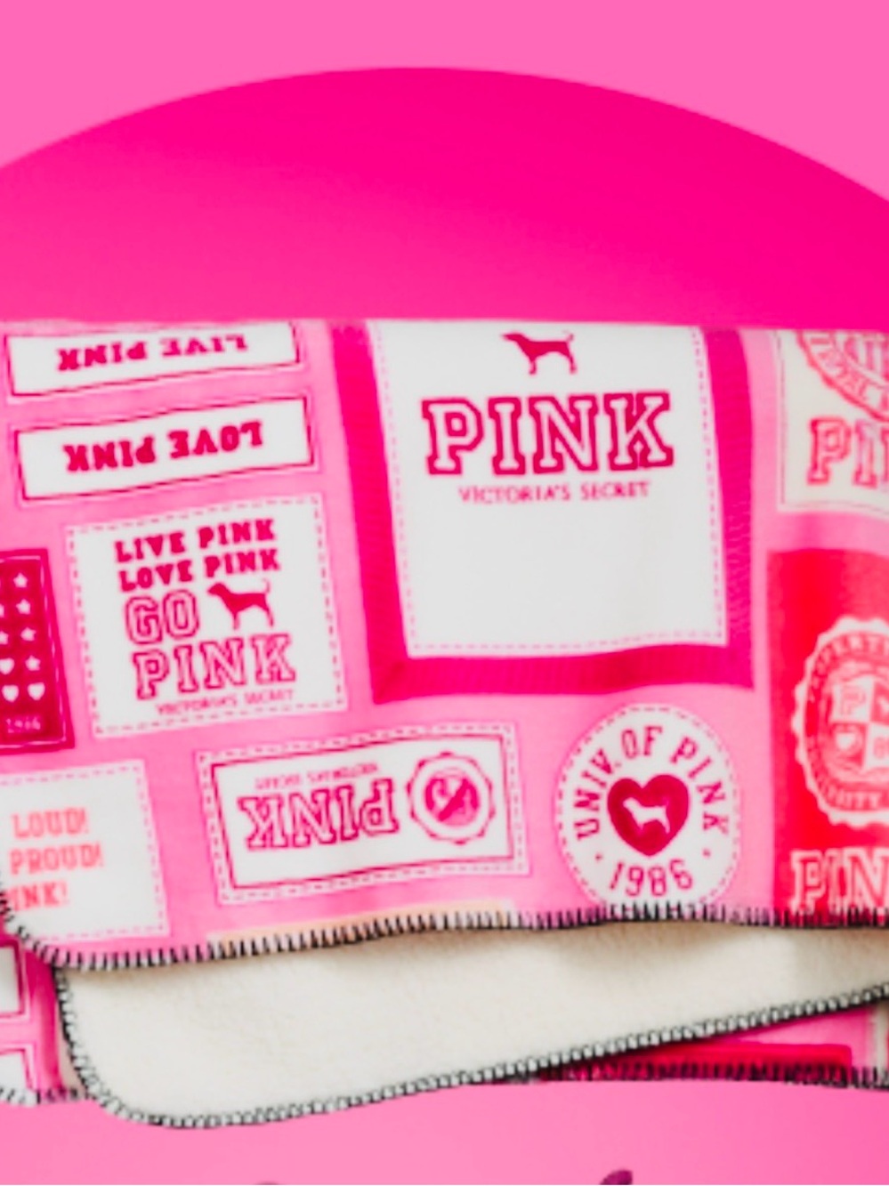 PINK Victoria's Secret Hot Pink Logo Cozy blanket